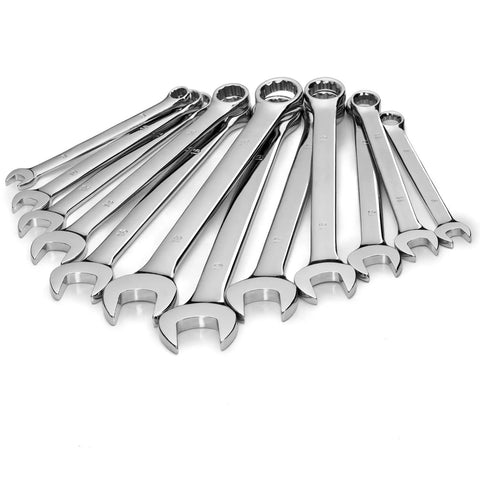 Garage Handy 12 Piece Metric Wrench Set With Roll Up Pouch No Size Skips From 8mm To 19mm Chrome Vanadium Steel Mirror Finish