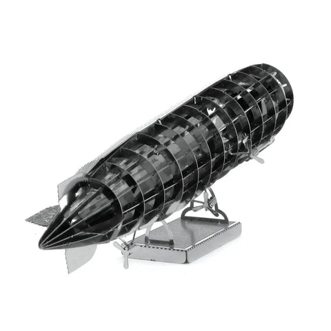 Graf Zeppelin 3D Metal Model Kit For Hobbyists And DIYers Unassembled Metal Craft Project With Easy Step By Step Instructions No Glue Or Solder Needed Tweezers Recommended For Bending Tabs Fascinations, showing assembled model.