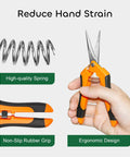 Three Pack 6.5 Inch Pruning Shears For Precise Cuts One Hand Operation Stainless Steel Straight Blades Ergonomic Handles