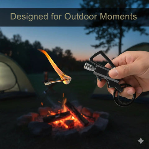 Infinity Lighter All In One Multitool Keychain Bottle Opener for camping near campfire