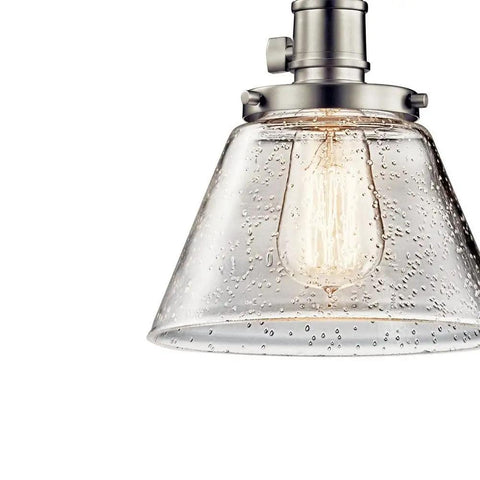 Avery Cone Mini Pendant In Olde Bronze With Clear Seeded Glass 8.75 Inch One Light Go To Kitchen Island Or Dining Room Vintage Industrial Style