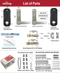 List of parts for Double Sided Mechanical Keyless Lever Door Lock With Square Spindle Satin Chrome Finish 2024 Upgrade DIY Install