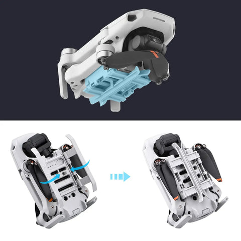 Foldable Landing Gear Extensions For DJI Mini 4K Mini 2 Mini SE And Mavic Mini Drones Raise Ground Clearance With A Simple Foldable Design, No Disassembly Needed, Compatible Accessory For Stable Outdoor Flights, shown in folded state