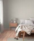 Real Deal Botanical Stripe Wallpaper With Killer Linen Texture And Hella Durable Matte Finish For Kitchens And Bathrooms Quick Paste To Paper Setup Premium Commercial Grade Wall Decor For Sure in a cozy bedroom setting.