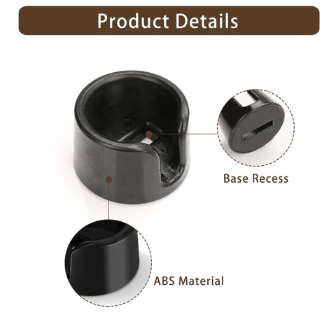 Product details of Precision Fit Anti Slip Tamper Base For Espresso Machines ES601 ES701 Portafilter Stand, showing base recess and ABS material