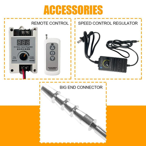BOVZOR mini 24V DC actuator accessories set: remote controller, speed regulator, and big end connector (1 each)