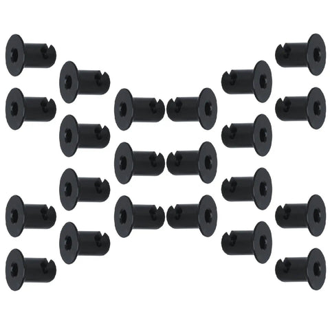 Hella Tough Aluminum Quarter Turn Fasteners With Flush Allen Head And Dzus Button Style in a 20 Pack, black finish, for door panel mounting.