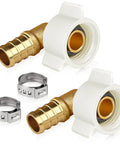 Half Inch PEX Swivel Elbow Faucet Connector With Lead Free Brass Fittings And 90 Degree NPT NPSM Adapter Includes Stainless Steel PEX Clamps For RV Camper Water Lines And Home Plumbing Easy Install, with clamps