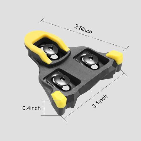 Self Locking Three Hole Road Cleats For SPD SL Pedals, Replacement Cleats For SH10 SH11 SH12 System, yellow, 2.8 x 3.1 inches