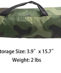 Camouflage Solo Camping Tent for Hiking Lightweight One Person Tent in carry bag with storage size details.