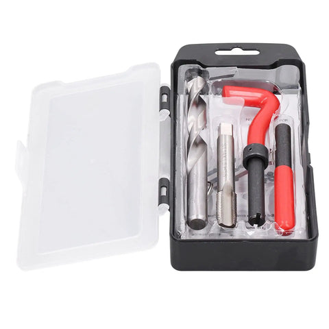 M14x1.5 Thread Repair Kit With Stainless Steel Inserts HSS Drill And Tap For Auto Engine Block Repair 15 Piece Hand Tool Set