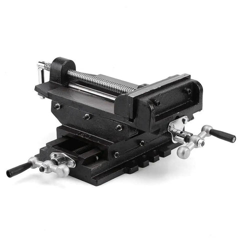 6 Inch Drill Press Vise With Cross Slide, Built Like A Tank Heavy Duty Milling Vise Holder, Double Direction Cross Clamp