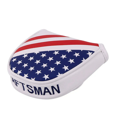 USA Flag Design Mallet Putter Head Cover For Center Shaft Fits Scotty Cameron Odyssey Magnetic Closure Premium Pu Leather Golf Gear