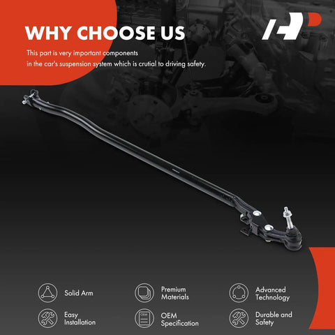 Front Outer Right Tie Rod End For Jeep Wrangler JL 2018 2024 And Gladiator JT 2020 2023 With Dana M210 Wide Track Axle Easy Install Replacement Steering Linkage, black steel arm