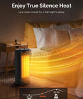 Two-Second 1500W Indoor Space Heater With PTC Ceramic Core providing quiet warmth in a cozy bedroom setting