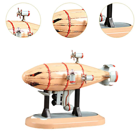 Airship Model Iron Collectible Statue With Stand Diecast Ornament For Home Decor Realistic Airship Replica Perfect Shelf Display