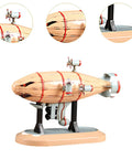 Airship Diecast Model With Stand Cool Desk Statue For Home Cafe Or Office Shelf Display Vintage Vibe Realistic Iron Craftsmanship Yellow Small Size Souvenir Replica