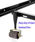 Locking Bed Frame Casters With Socket Sleeve Inserts attached to bed frame leg with smooth rolling wheel