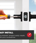 Installation of Keyed Entry Door Handle With Lock And Key, Reversible Exterior Lever, Matte Black Finish, by screwdriver