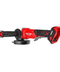 Badass Brushless 4 Inch Cordless Angle Grinder With A Sick Ergonomic Grip And Lightning Fast 8500 Rpm, side view with tapered handle.