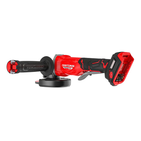 Badass Brushless 4 Inch Cordless Angle Grinder With A Sick Ergonomic Grip And Lightning Fast 8500 Rpm, side view with tapered handle.