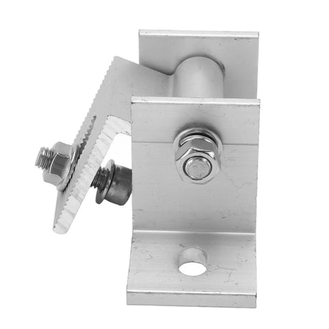 Close-up of an aluminum bracket from the Eight Piece Solar Panel Mounting Bracket Feet With Screws And Gaskets, shown with bolts.