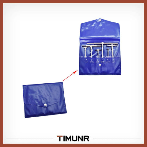 Telescoping Gage Set 6 Piece Five Sixteenths To 6 Inch Range Titanium Coated Steel Bore Gauges in blue case