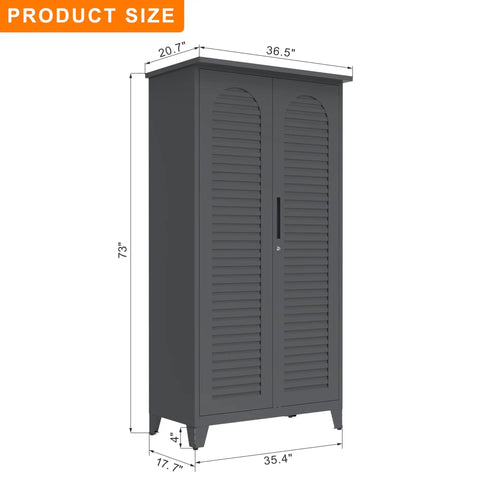 73 Inch Tall Metal Tool Storage Cabinet That Fires Up Your Shop With Roomy Garage Like Organization Space For Workshop Warehouse Garden Office Living Room And Utility Room Built Tough From Rust Resistant Steel With Adjustable Shelves Lockable, 73 in tall steel cabinet dimensions