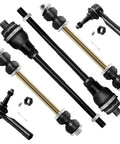 6 Piece Suspension Kit With Sway Bar Links And Outer Inner Tie Rod Ends For Cadillac Escalade Escalade ESV EXT Avalanche 1500 2002-2006 Silverado 1500 1999-2006 4WD Tahoe Yukon 2001-2006 Built For Rough Roads, black steel and gold tie rods
