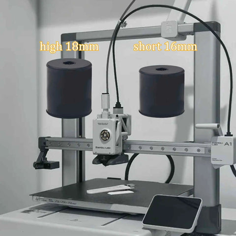 3D printer with two silicone bed leveling mounts, 16 Pieces Silicone Bed Leveling Mounts For 3D Printers, Black 0.63 Inch And 0.7 Inch