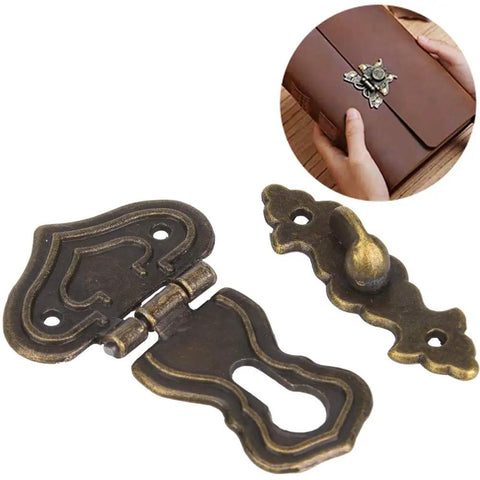 Chic Vintage Bronze Hasp Latch Clamp For Antique Wood Boxes, Retro Zinc Alloy Toggle Catch with intricate design.