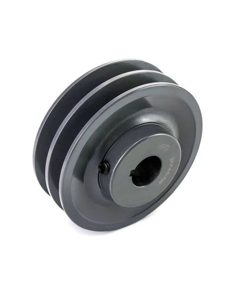 Double Groove V Belt Pulley 4.25 Inch OD Seven Eighths Bore For A 3L 4L Belts Cast Iron Fixed Bore Anti Corrosion Built Tough Web Sheave For V Belt Drives