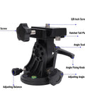 All Metal Telescope Mount With 0 To 90 Degree Fine Tilt, Aluminum Alloy Latitude Adjustment Seat, 3/8 Inch Threaded Interface shown