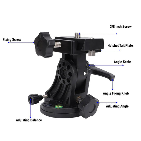 Dope Telescope Mount Latitude Adjustment Seat Aluminum Equatorial Wedge Base For Astronomy Gear, 3/8 Inch Threaded Interface
