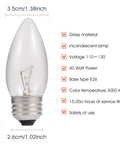 Dimensions of Frosted Torpedo Tip B11 Chandelier Bulbs, 40W Incandescent Equivalent, 2700K Warm White, E26 Medium Base, For Chandeliers