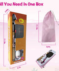 Kids Fishing Pole Set With Rod And Reel Combo Tackle Box Lures Net Bag Pink 59 Inch Sweet Starter Kit packaging and bag