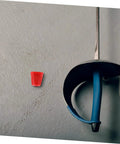 Heavy Duty Fencing Nut Repair Tool For Sabre Gear with red plastic sleeve and blue fencing sabre handle visible