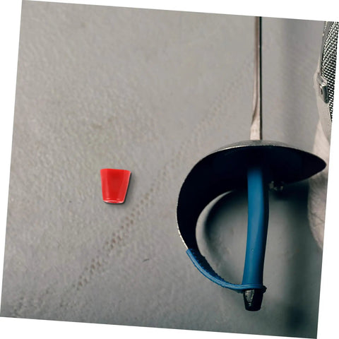 Heavy Duty Fencing Nut Repair Tool For Sabre Gear with red plastic sleeve and blue fencing sabre handle visible