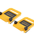 Adjustable Woodworking Featherboard Jig, Six Inch Abs Safety Clamping Tool With Rock Solid Non Slip Holders, two yellow jigs with grips.