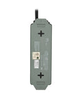Back view of 3-Outlet Heavy Duty Power Strip With Metal Housing, Mountable Wall Or Under Desk, 9 Ft Cord, On Off Switch Cover