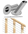 Upgraded 40 Pack 30 Degree Cable Railing Angle Sleeves For Wood Posts Fits 1/8 5/32 3/16 Inch Cables Stainless Steel Protectors