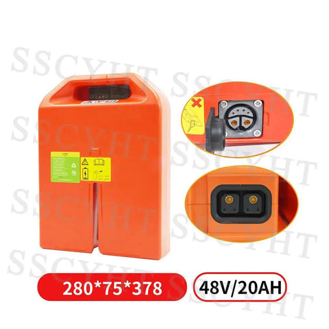 Upgrade Your PTE20N Electric Pallet Jack With This Rock Solid 48V 20AH LiFePO4 Lithium Battery Pack Featuring Compact 378X280X75mm Design and easy connections.