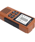 WALFRONT Stud Finder Wall Scanner with Scan Modes and LCD Backlit Screen for Detecting Wood Metal AC Wires, top view of device.