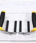 Portable Drywall And Tile Lifter Set With Sweet Adjustable Grip Heavy Duty Glass Carrier Tool, black rubber handles, adjustable for easy lifting.