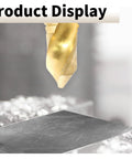 Close-up of gold drill bit from All In One Tap And Drill Bit Set 6 Piece Combo With Countersink Hex Bits M3 M4 M5 M6 M8 M10