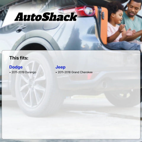 AutoShack graphic showing compatibility for Dodge 2011-2019 Durango and Jeep 2011-2018 Grand Cherokee