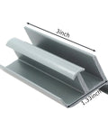 Grey PVC Sliding Shower Door Bottom Track For 7/16 Inch And 5/16 Inch Glass Thicknesses, 1-3/8 Inch Wide, 3 Inch Long