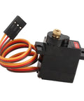 Lightweight 9G Servo Motor Kit With Heavy Duty Copper Gears Built For Nimble RC Cars Robots Helicopters And Planes side view with wires