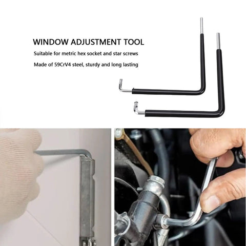 Premium 4mm Hex Key Window Adjustment Tool Set With Ball End And Star Wrench Kit Made From Tough 59CrV4 Steel For Winkhaus Hardware Fixes That Hit The Spot. 4mm 59CrV4 steel window adjustment tools for hex and star screws