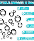 O Ring Kit 1040 Piece 21 Size Universal Nitrile Rubber O Ring Set For Automotive Repair Plumbing Faucets Air And Gas Sealing Connections Oil And Heat Resistant, nitrile rings